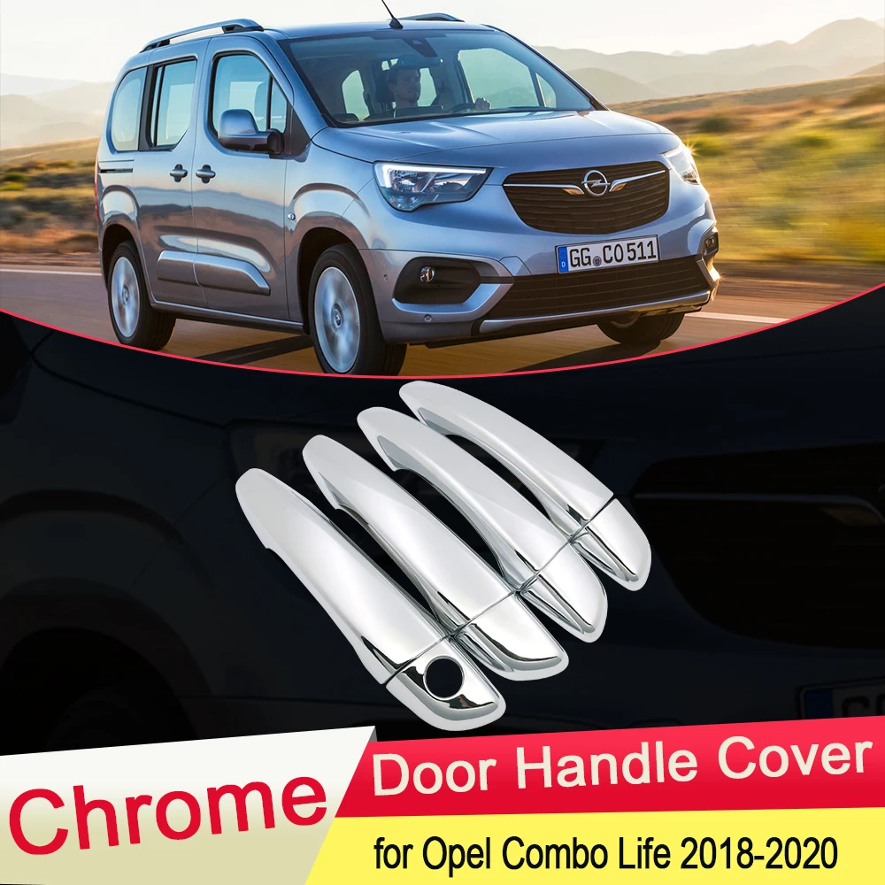 Za Opel Vauxhall Combo Življenje 2018 2019 2020 Razkošno Chrome Vrat Ročaj Kritje Zunanjost Trim Ujeti Avto Skp Nalepke, Dodatki
