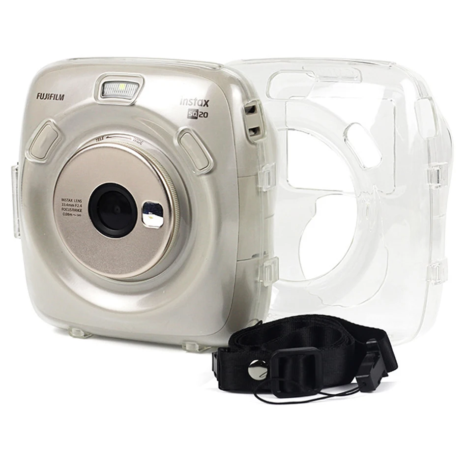 Za P za Fujifilm za Instax KVADRATNIH SQ20 Fotoaparat Posebne Pregledne Lupini Kristalno Zaščitni Pokrov Zaščitni ovitek S Traku