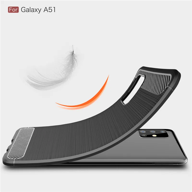 Za Primer Samsung Galaxy A51 Telefon Kritje SM-A515FN Shockproof Mehko TPU Brušena Nazaj Ohišje Za Samsung Galaxy A51 Primeru Lupini 6.5