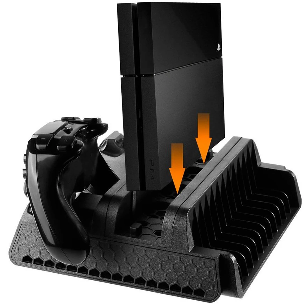 Za PS4 Pribor PS4/PS4 Slim/PS4 Pro Navpično Konzole Hladilni Ventilator PS4 Krmilnik Polnilnik Igre Disk za Shranjevanje Stojalo Stolp
