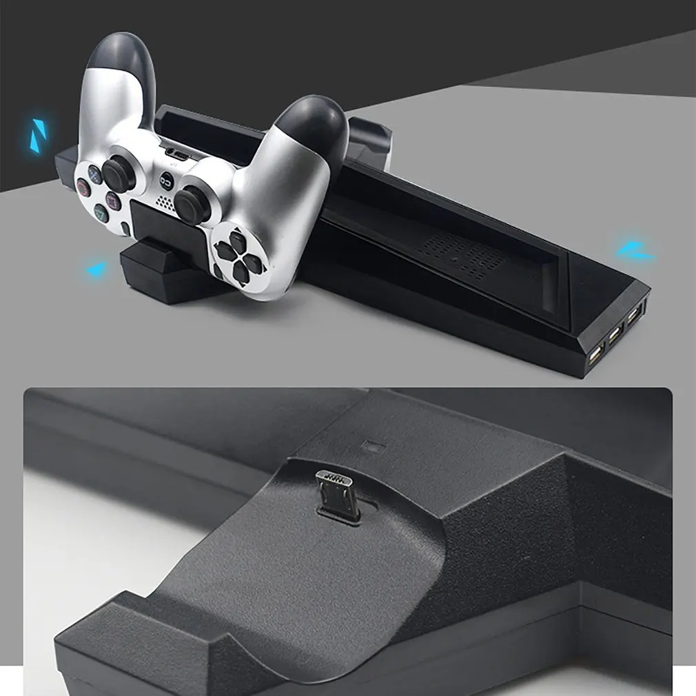 Za PS4 Slim Navpično Stojalo z Hladilni Ventilator Dual Controller Polnilnik polnilno Postajo Za SONY Playstation 4, Hladilnik
