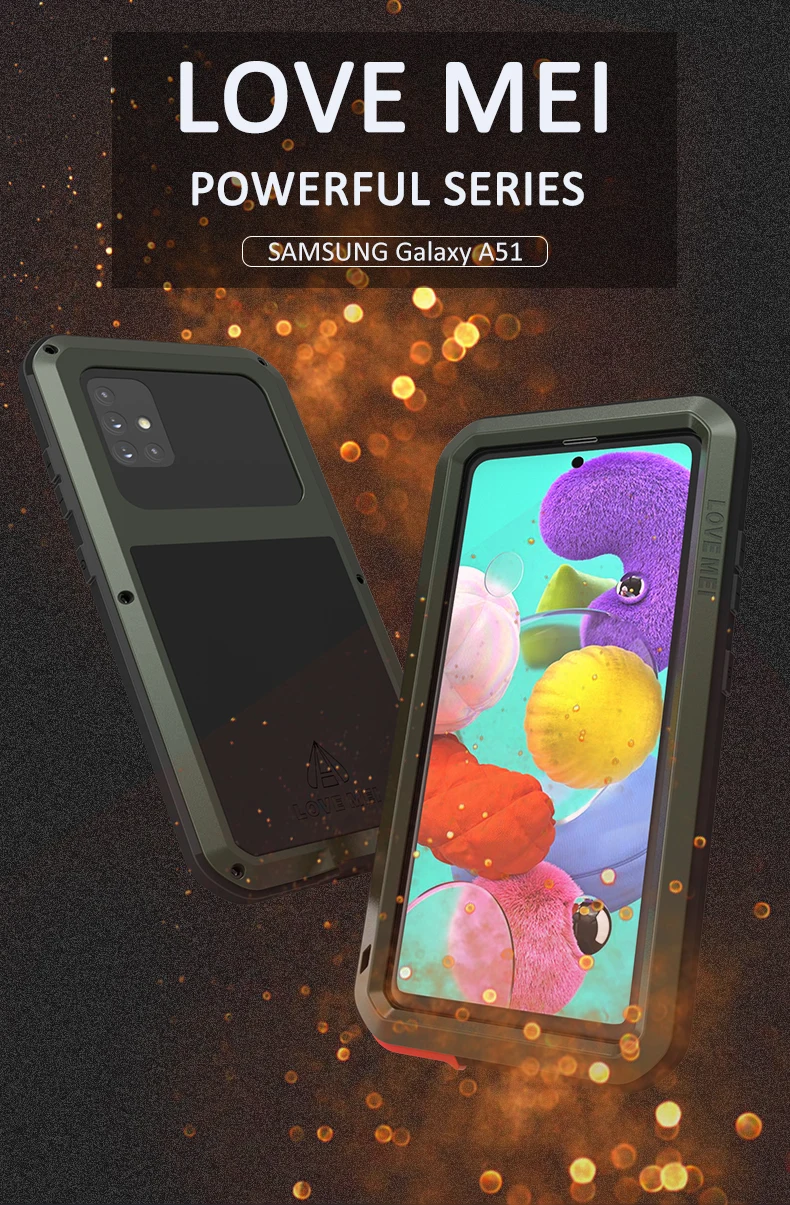 Za Samsung Galaxy A51 Primeru LJUBEZEN MEI Šok Umazanijo Dokaz vodoodporna Kovinski Oklep Kritje Coque za Samsung A51 5G Primeru Telefon