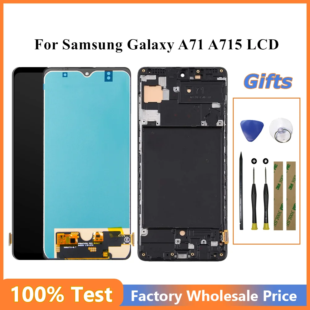 Za Samsung Galaxy A71 LCD zaslon na Dotik, Računalnike Senzor Stekla Zbora Za Samsung A71 Zaslon A715 A715F A715FD Nadomestni Del