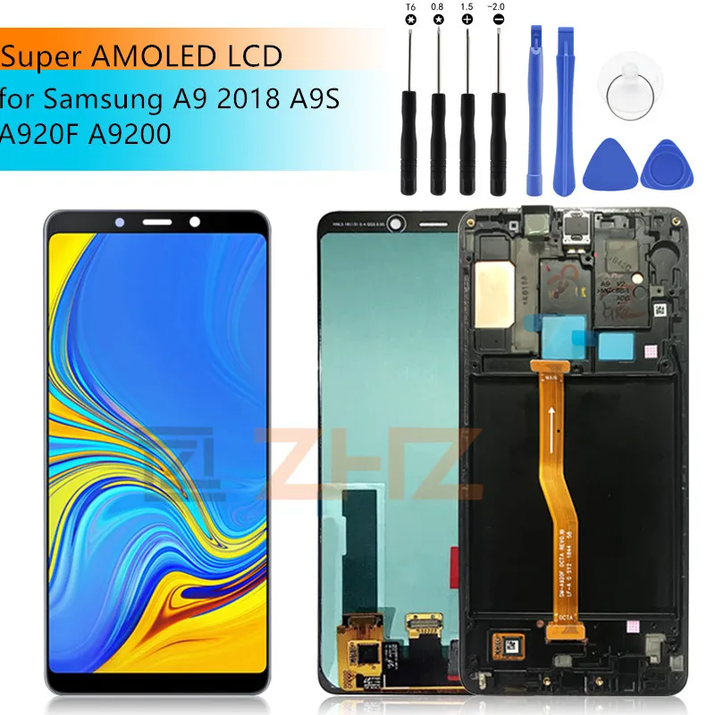 Za SAMSUNG GALAXY A9 LCD 2018, Zaslon na Dotik, Računalnike Zbora za Samsung a9 A9200 A9s A9 Star Pro a920f Zamenjava +okvir