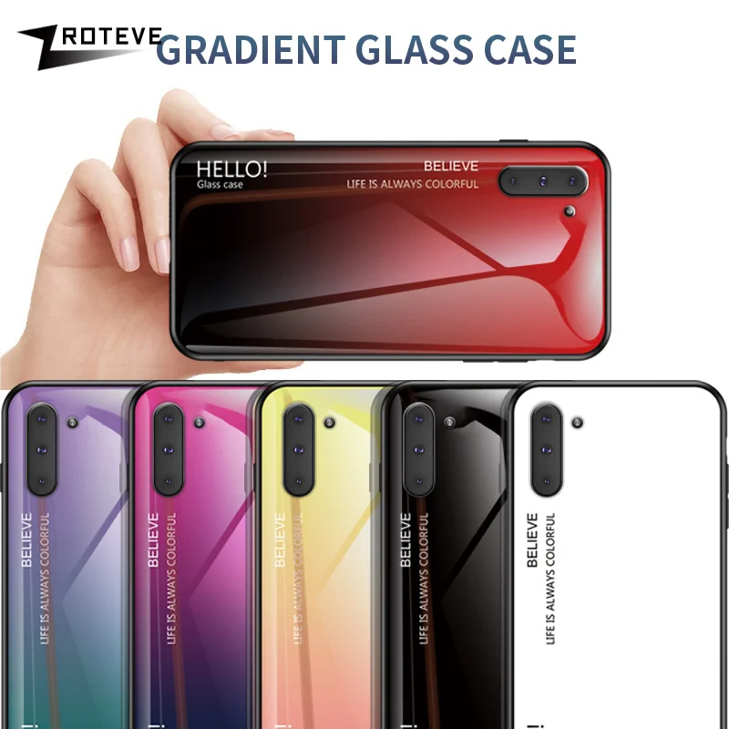 Za Samsung Galaxy Note 10 9 8 Plus Primeru ZROTEVE Coque Za Samsung S8 S9 S10 Plus Primeru, Kaljeno Steklo Pokrova S 9 S10 E S10E Primerih