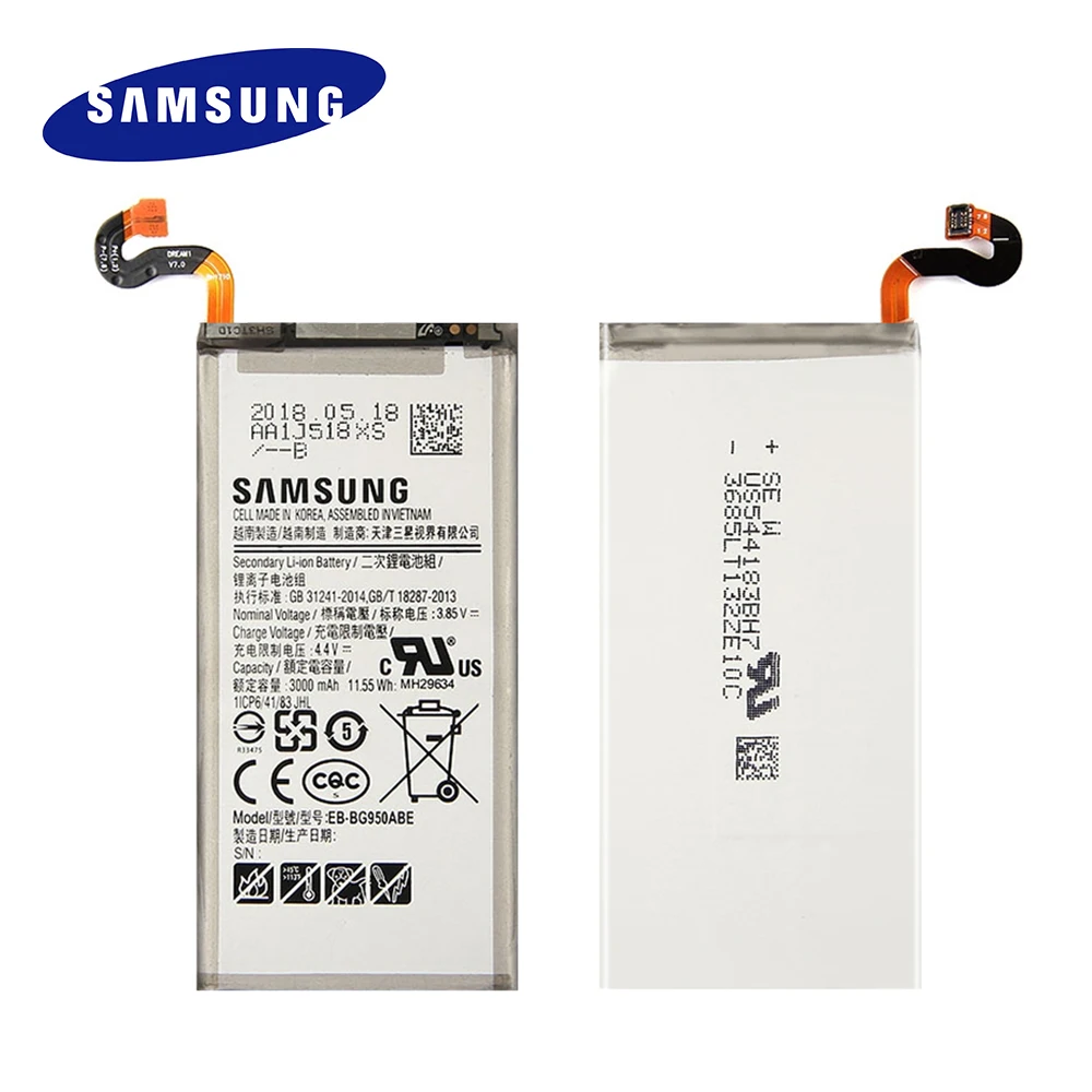 Za Samsung Galaxy S8 Original Baterija EB-BG950ABE SM-G9508 G9500 G950U Li-ion Zamenjava Batteria akku