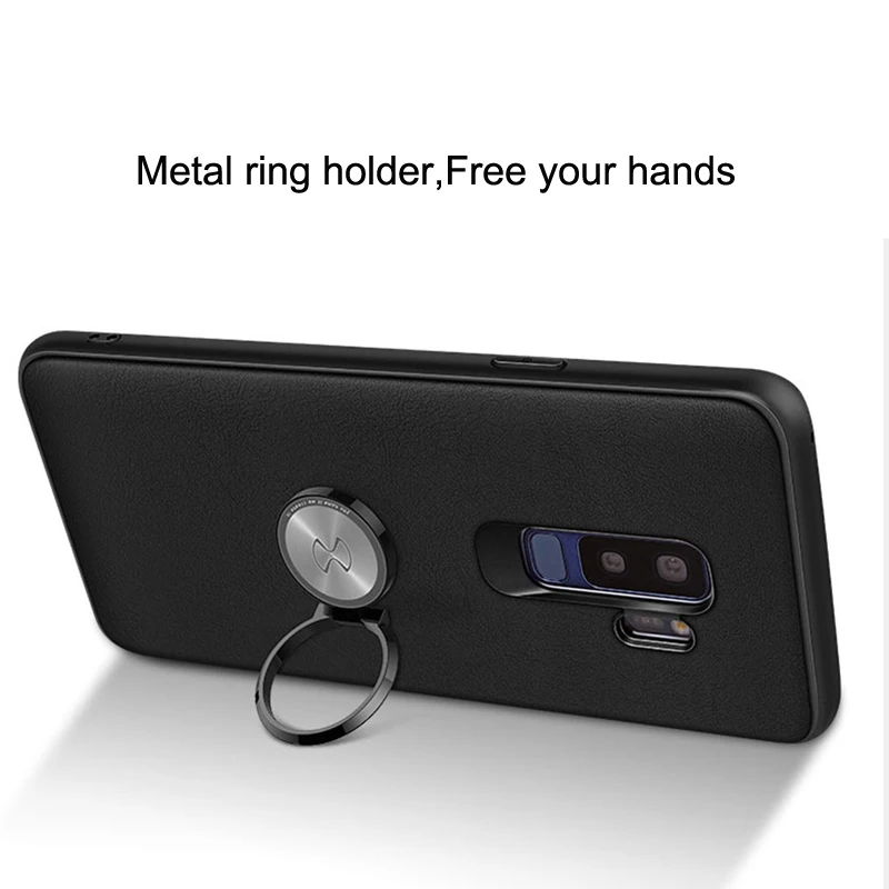 Za Samsung Galaxy S9 Plus Primeru XUNDD Mehko TPU + PU Usnja, Hrbtni Pokrovček za Galaxy Note 8 Primeru Prilegajo z Magnetno Avto Nosilec чехол
