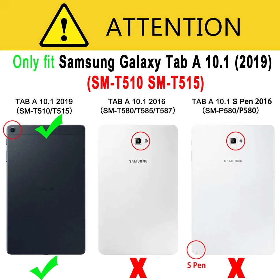 Za Samsung Galaxy Tab 10.1 2019 Primeru Zajema T510 T515 SM-T510 SM-T515 Usnjena torbica Mehka Nazaj Silicij Funda + Screen Protector
