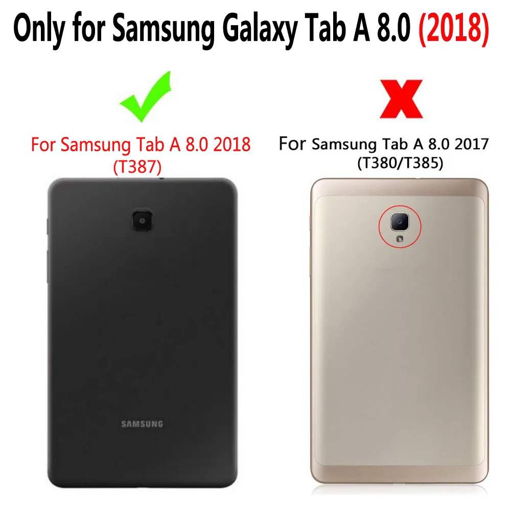 Za Samsung galaxy Tab A 8.0 2018 T387 primeru SM - T387W T387V Tablet oklep primeru Silikon TPU+PC Shockproof Stojalo Pokrov +film