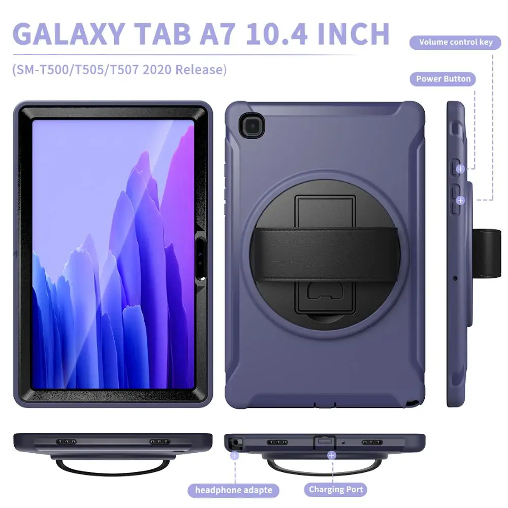 Za Samsung Galaxy Tab A7 10.4 2020 Primeru Shockproof Zaščitni Oklep Krepak Dajatve Tablični Primeru Za Galaxy SM-T500 SM-T505 Pokrov