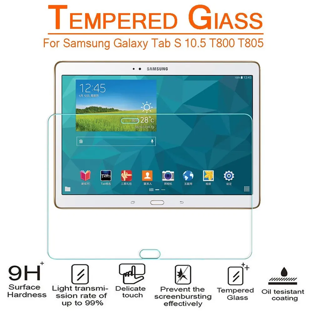 Za Samsung Galaxy Tab S T800 T805 10.5 palčni Kaljeno Steklo Zaščitnik Zaslon 2.5 D 9H Premium Zaščitne Screen Protector Film