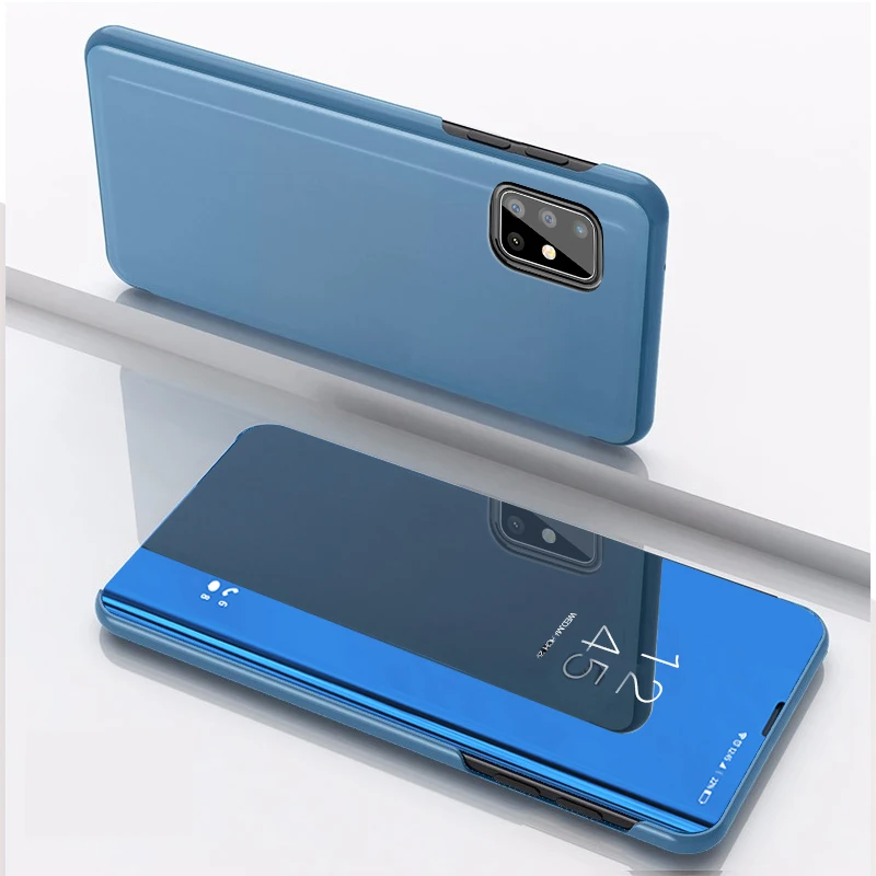 Za Samsung M51 Primeru Flip Mirror Stojalo Primeru Telefon za Samsung Galaxy M51 Kritje Coque M 51 Zaščitna Luksuzni Fundas