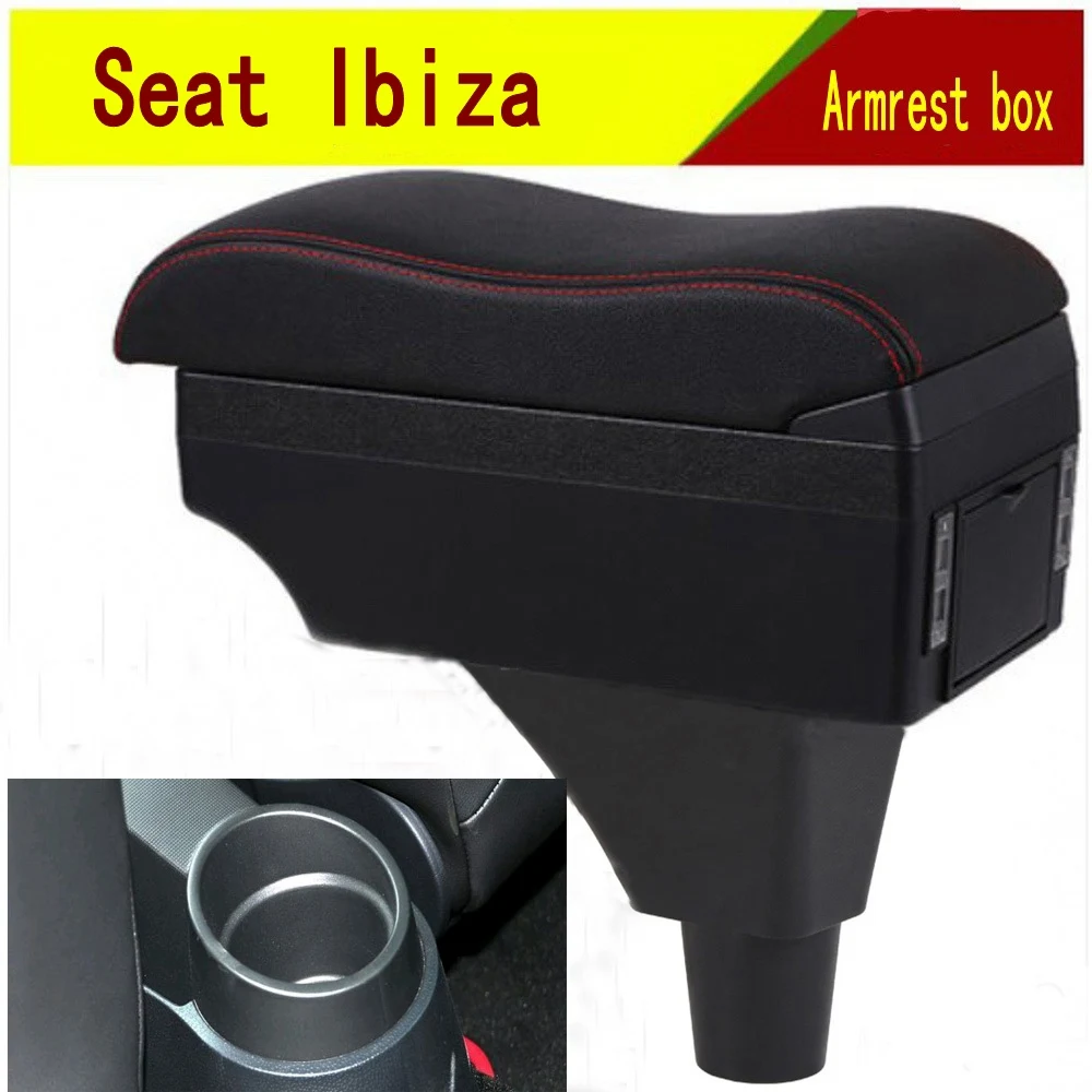 Za Seat ibiza armrest box USB Polnjenje povečujejo centralno Shranjevanje vsebine polje držalo pepelnik, pribor deli