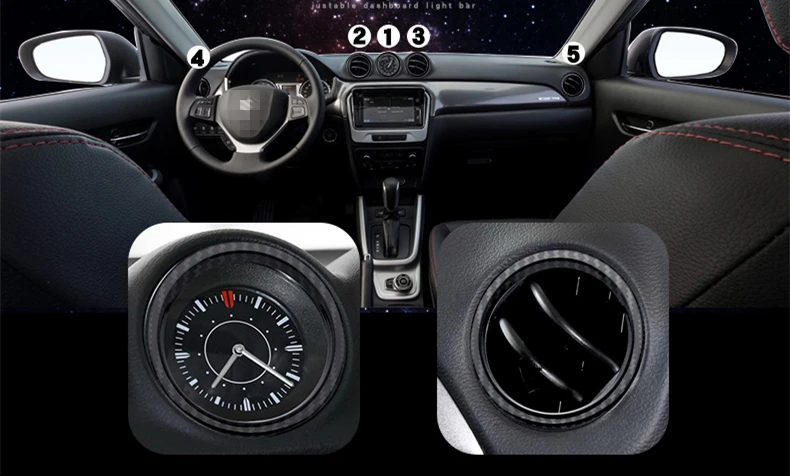 Za Suzuki Vitara 2016-18 Avto styling Avto armaturne plošče vtičnico polje posebno prirejena ABS Chrome dekorativni okvir Notranje opreme