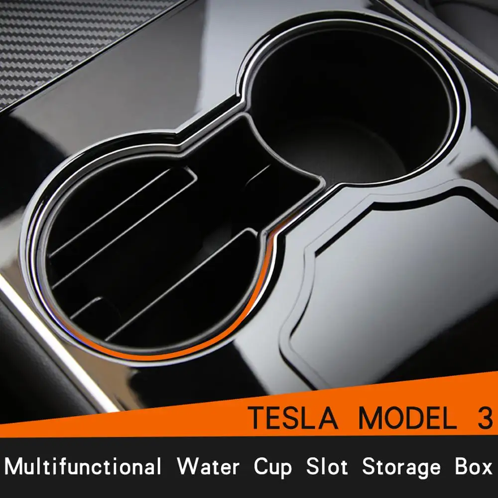 Za Tesla Model 3 Centralne Armres Organizator Pokala Škatla za Shranjevanje Cigaret Kovanec za Kartico sim Nalaganje Tidying Notranja Oprema 2017