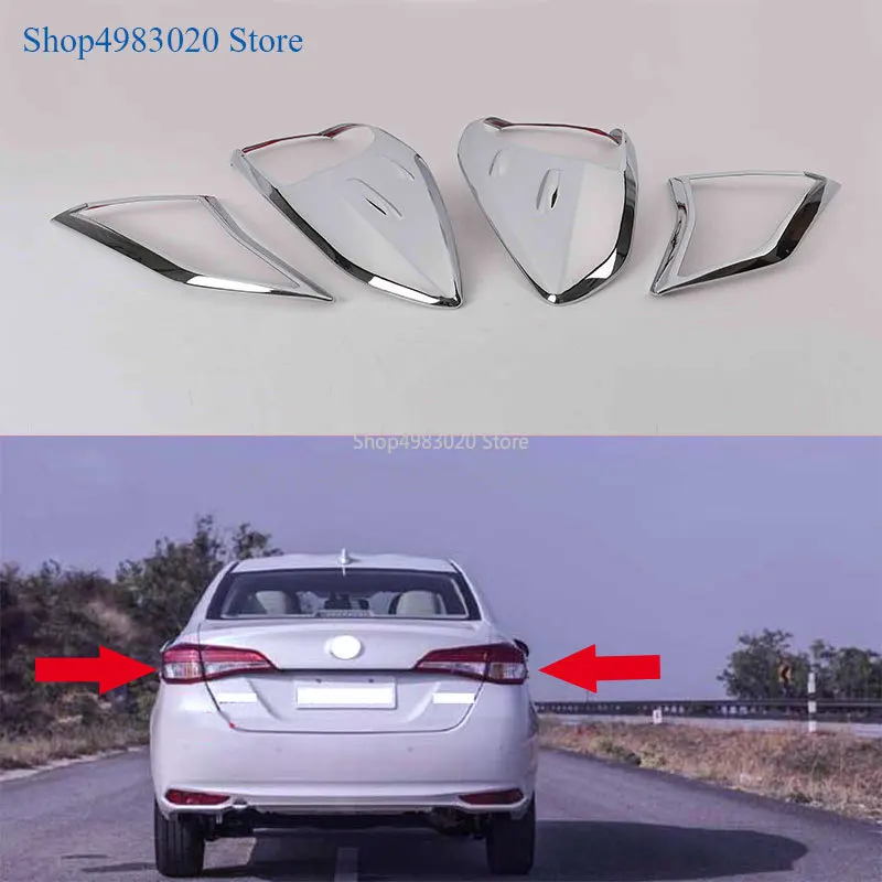 Za Toyota Vios XP150 2019 ABS Chrome Styling Zadaj Rep Lučka Lučka za Dekoracijo Nalepke Kritje Trim Zunanjost Pribor 4PCS