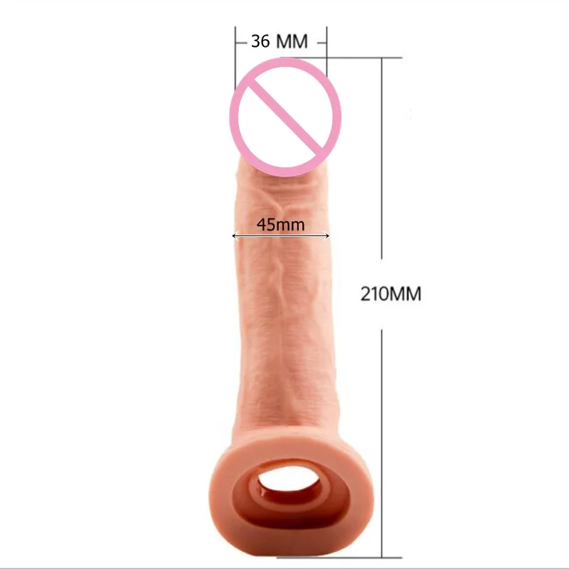 Za večkratno uporabo Penis Rokav Extender Realističen Penis Kondom Sex Igrača za Moške Petelin Dildo Enlarger Zamudo Izliv Erotično Intimno Igrače