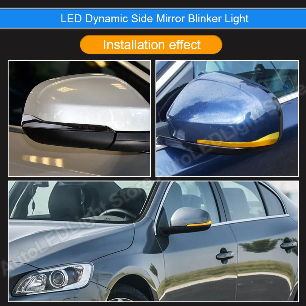 Za Volvo S60 CC S60 II S80 II V40 CC 40 II V60 V60 CC V70 III LED dinamični strani ogledalo blinker Luči Obrnite Signalna luč 2X