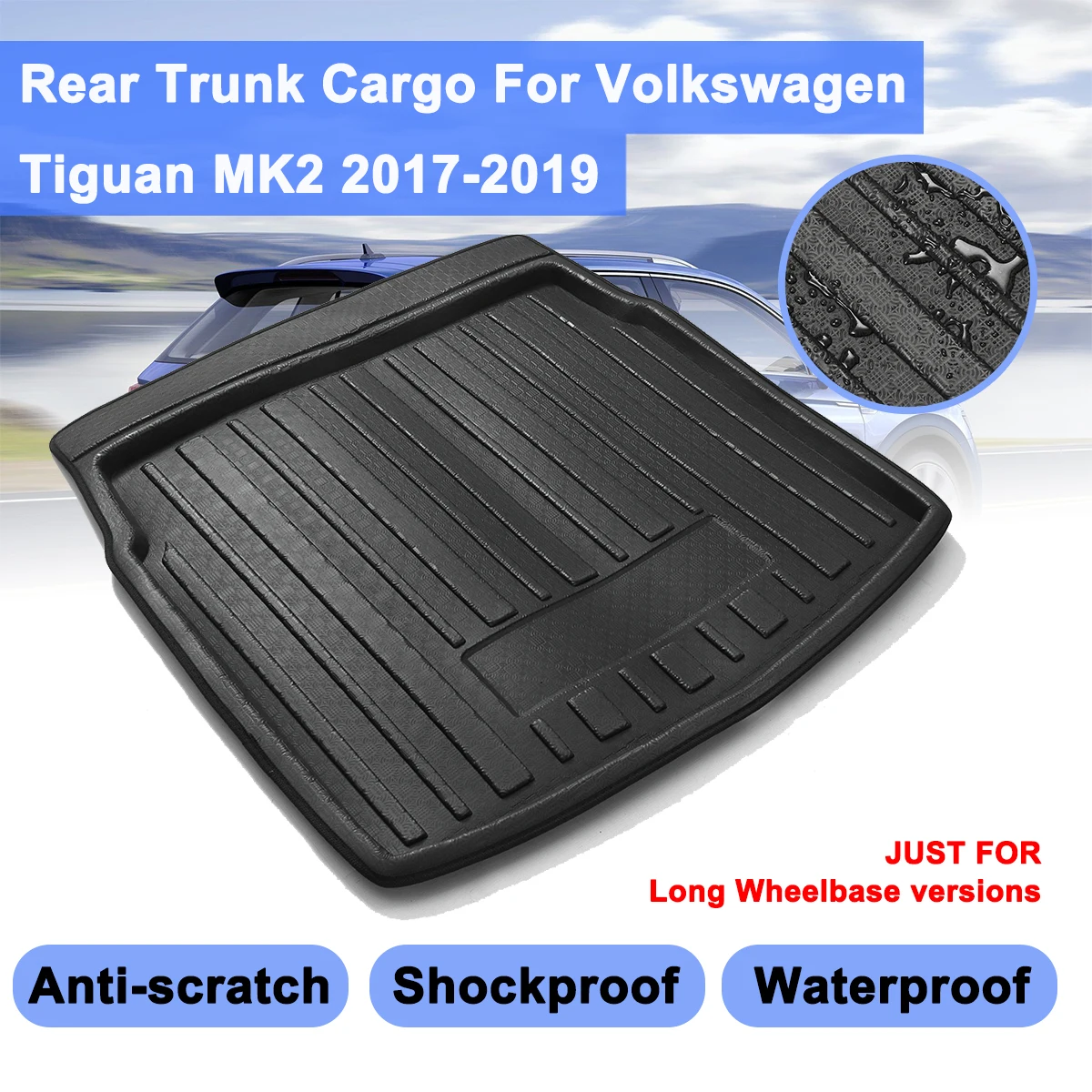 Za VW Tiguan MK2 2017 2018 2019 Za Volkswagen Avto, Tovor Linijskih Boot Pladenj Zadaj Prtljažnik, Pokrov Mat Mat Tla Preproga Kick Pad