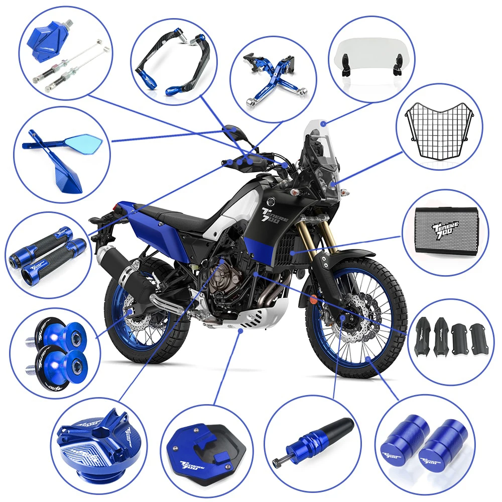 Za Yamaha TENERE 700 TENERE700 2019-2020 Motocikel Pribor Zavorne Ročice Sklopke/Radiator Stražar/Motor Stražar Odbijača/Olje POKAL