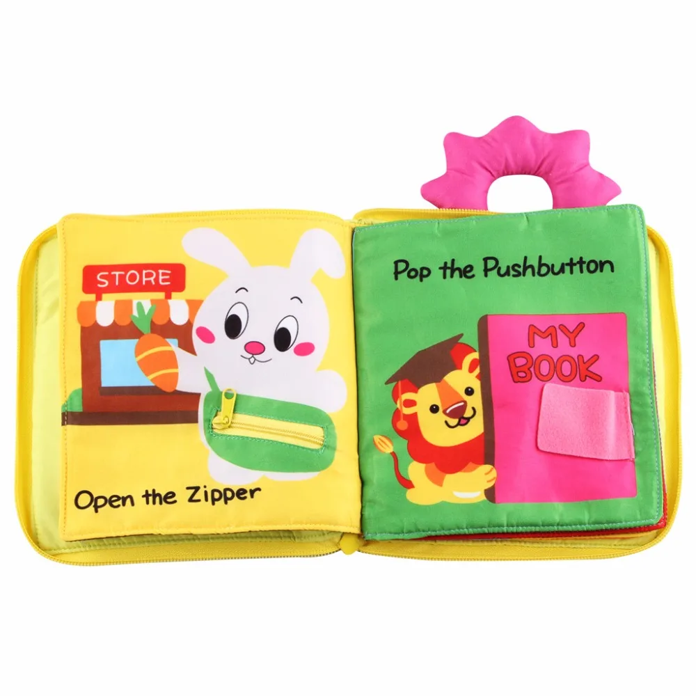 [Zabavno] Zgodnje izobraževanje puzzle krpo knjigo z varno obroč papir knjigo baby zgodba knjige Naučiti nositi oblačila, knjige baby darilo