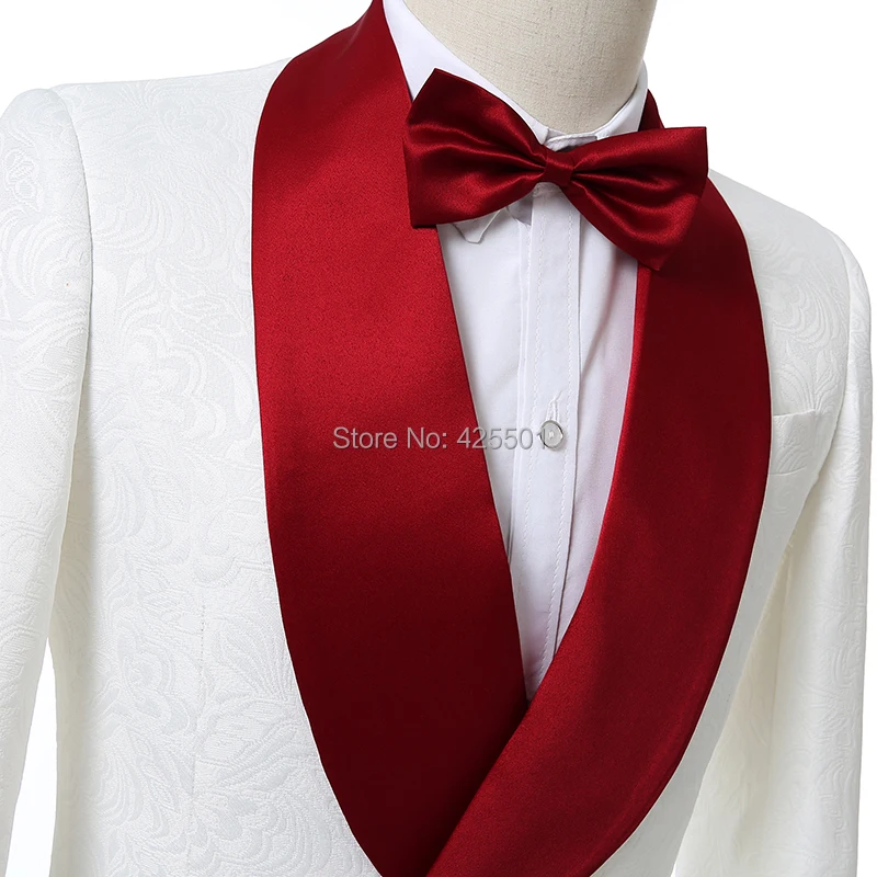 Zadnji Plašč, Hlače Modelov 2020 Formalno Moški Obleko Bele Natisnjeni Terno Slim Ženina Jopičem Dvojno Zapenjanje Poroka Obleke Za Moške