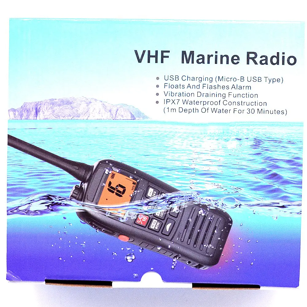 ZADNJIH RS-37M IPX7 VHF Ročni Morskih Radijske Živahno Plava Visoko Nepremočljiva Uspešnosti, Tri-watch 156~161.450 MHz Ham oddajnik in Sprejemnik