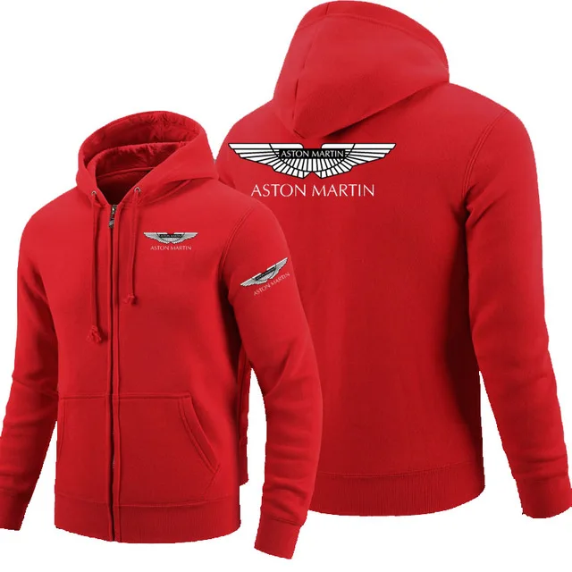 Zadrgo Kapuco Aston Martin, logotip, Natisnjeni pulover s kapuco Runo Dolg Rokav Človeka zadrga Jakno Majica