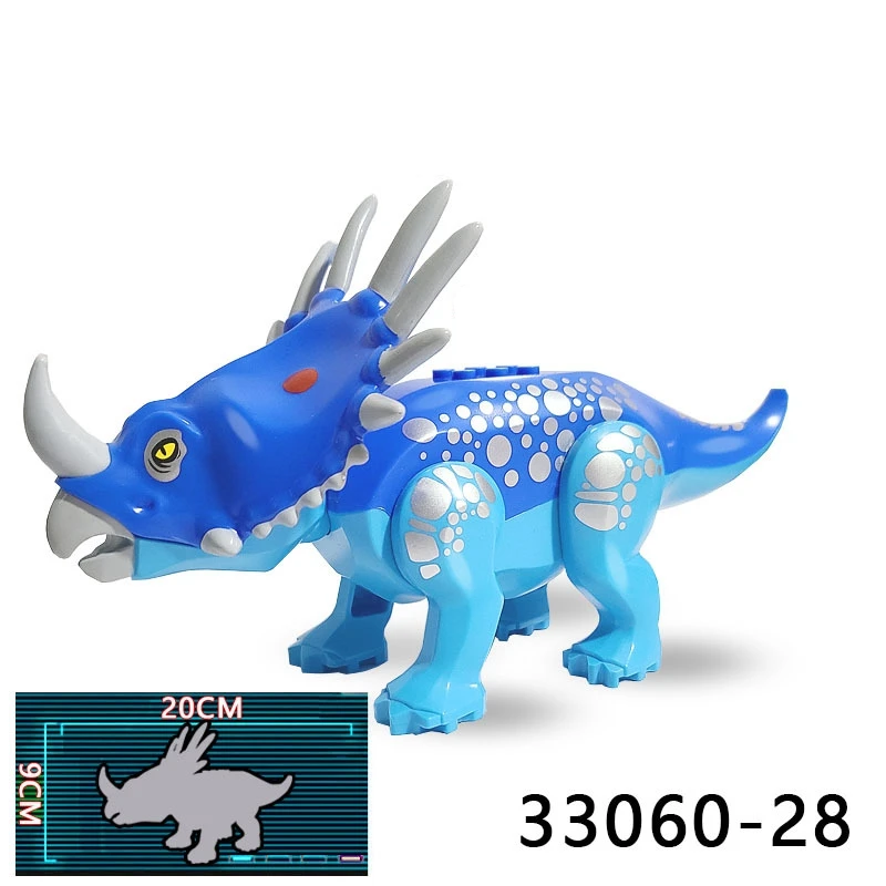 Zaklepanje Živali Modra Dinozaver Model Igrača Otroka Darilo Styracosaurus Izobraževalne Igrače, Združljiv S Prijatelji Živali Dinozavri