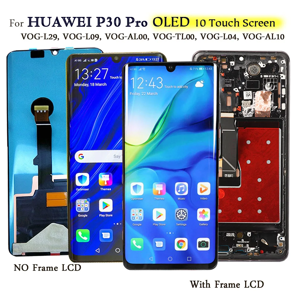 Zaslon OLED Za Huawei P 30 Pro VOG-L29/L09 Prikaz 10 Zaslonu na Dotik Zamenjava za P30 Pro LCD Zaslon Telefona Rezervni Del