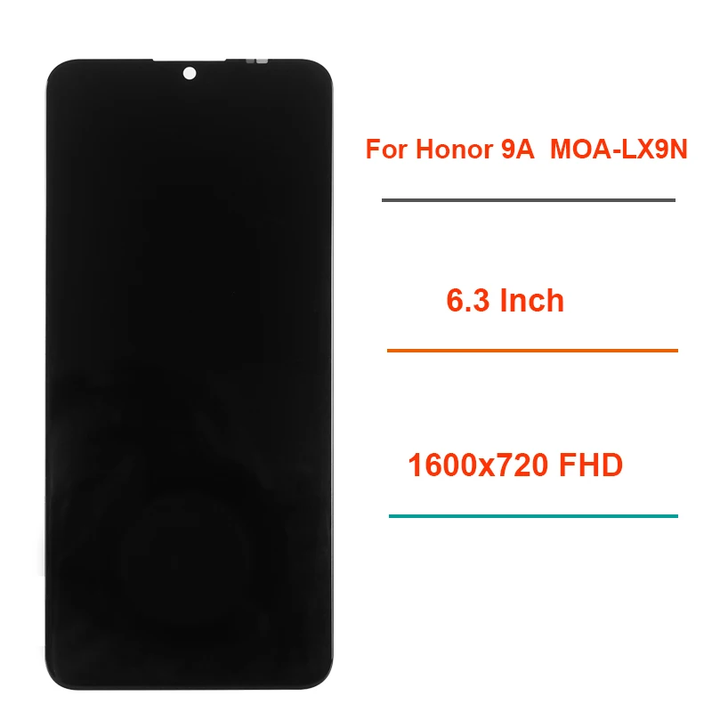 Zaslon Za Huawei Honor 9A MOA-LX9N LCD Zaslon na Dotik Mult Dotik Celoten Test Zaslona Zamenjava Za Huawei Honor9A 9 LCD Zaslon