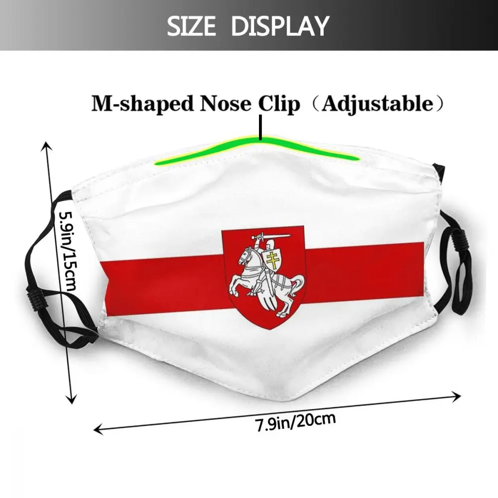 Zastavo Belorusija Unisex Večkratno uporabo Anti Meglica Proti Prašno Zaščito Respirator Maske z Filtri