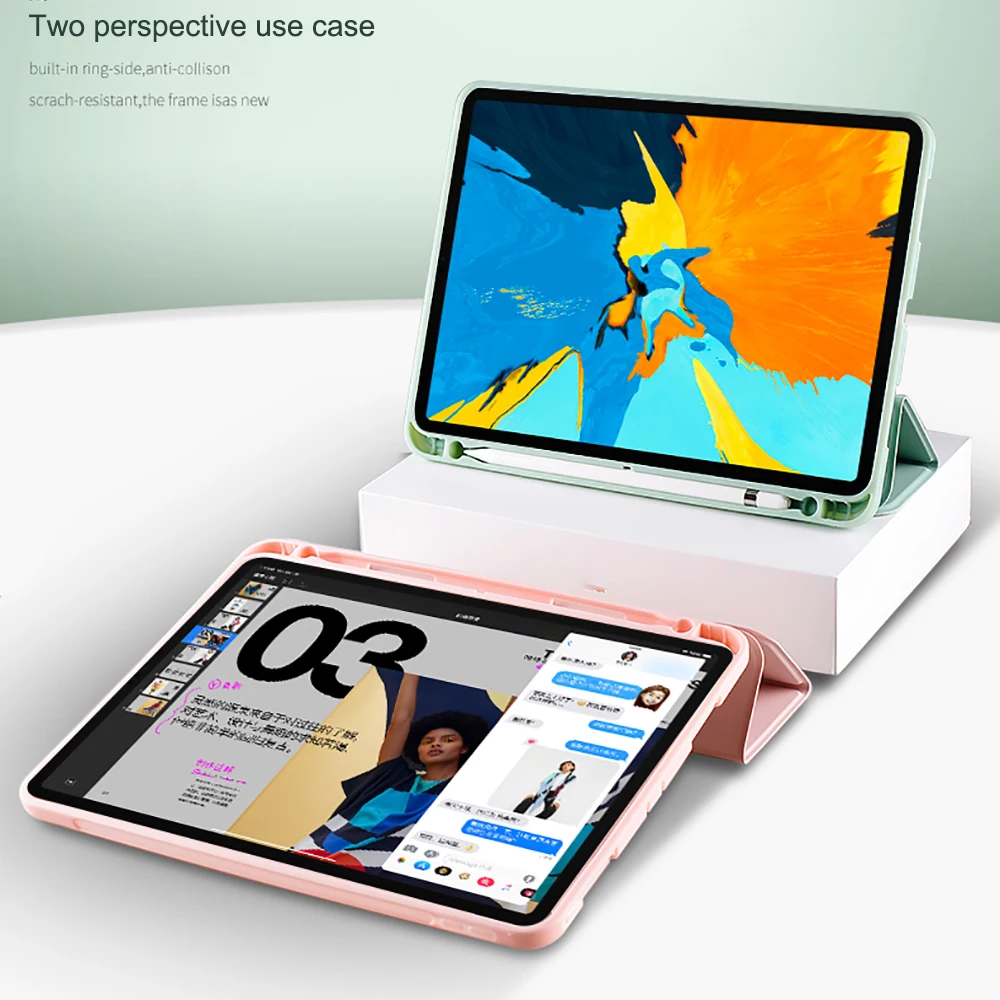 Zaščitna Funda Ohišje Za iPad Pro 11 inch 2020 Stojalo Pokrov TPU Cover Za ipad pro 11 2. Generacije A2231 A2233 Filma
