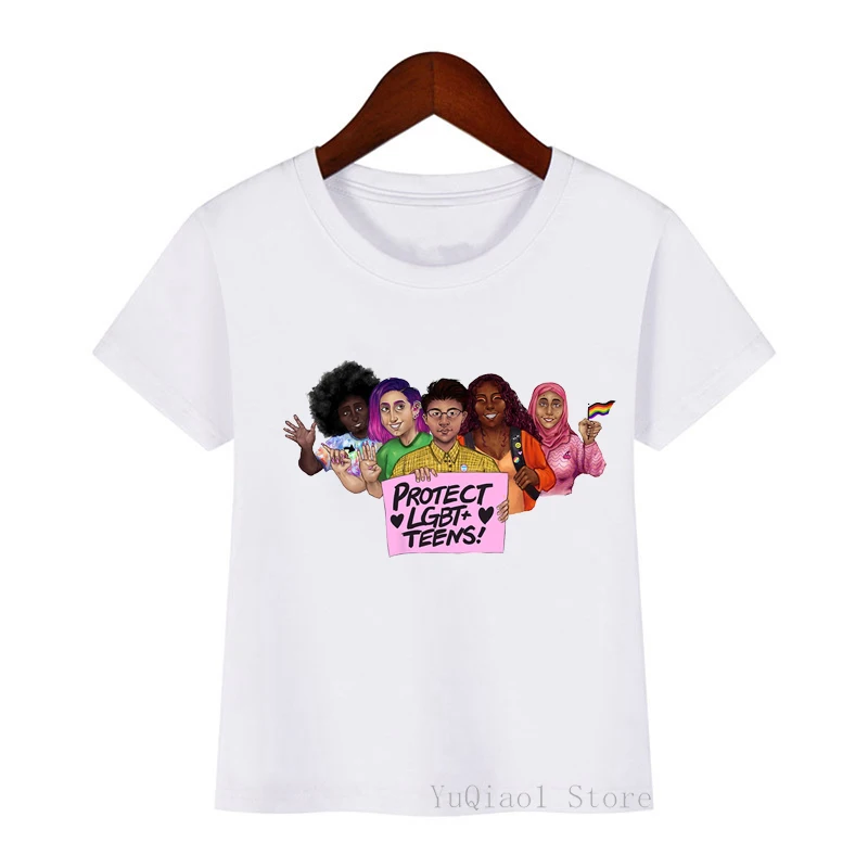 Zaščito trans mladi smešno otroci t srajce otrok poletnih vrh fant dekleta, obleko lepo belo camisetas študent t-shirt po meri DIY