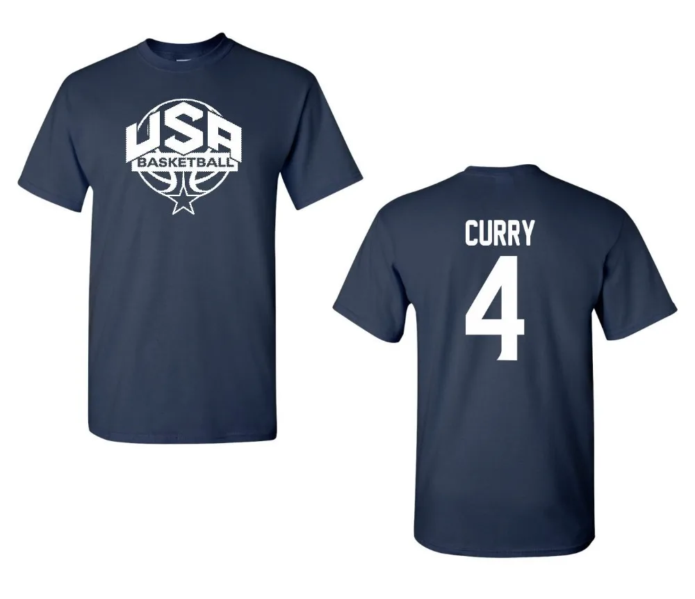 Zda Moške Basketballer Stephen #4 Prednji In Zadnji moška T Majica T-Shirt 2020 Moda Bombaža, Kratek Rokav T Shirt