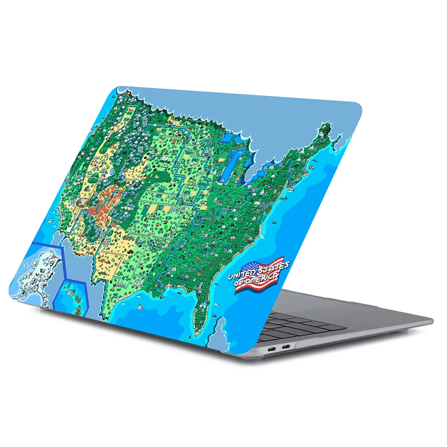 Zda Pixel Zemljevid Vzorec Laptop Primeru Za Apple MacBook Pro Retina Zraka 12 13,3 palca,za Nove Pro 15.4-palčni Kritje lupini