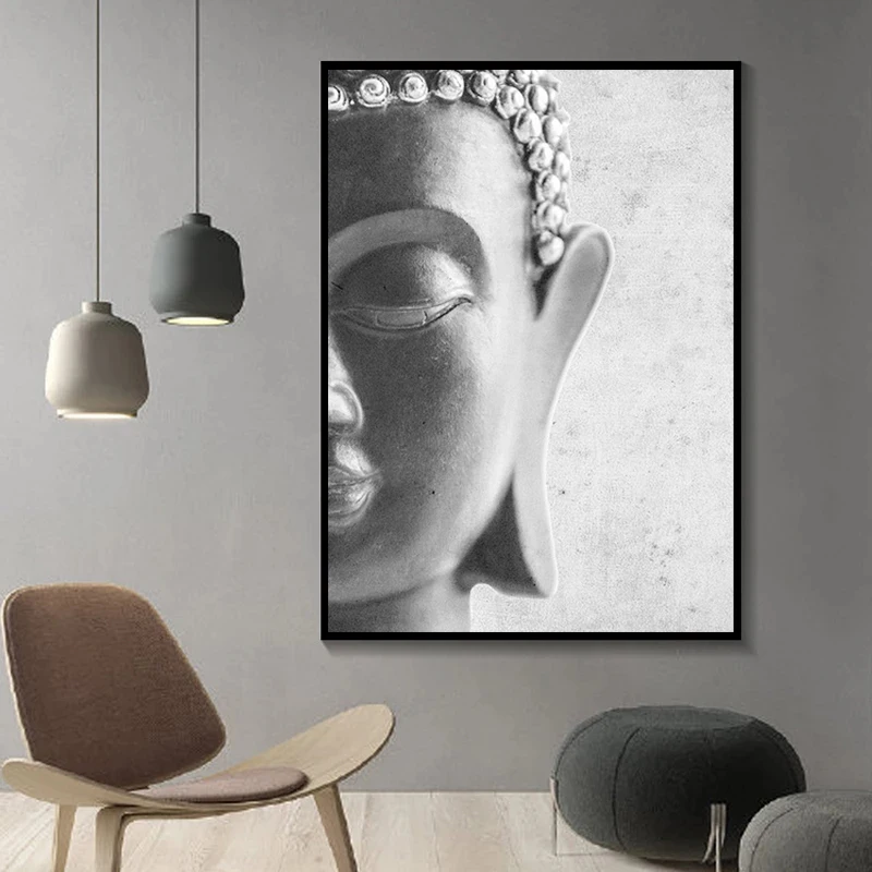 Zen Budizma Glavo Kip Platno Slikarstvo Motivacijske Quostes Plakatov in Fotografij Wall Art Slik, Dnevna Soba Dekoracijo Doma