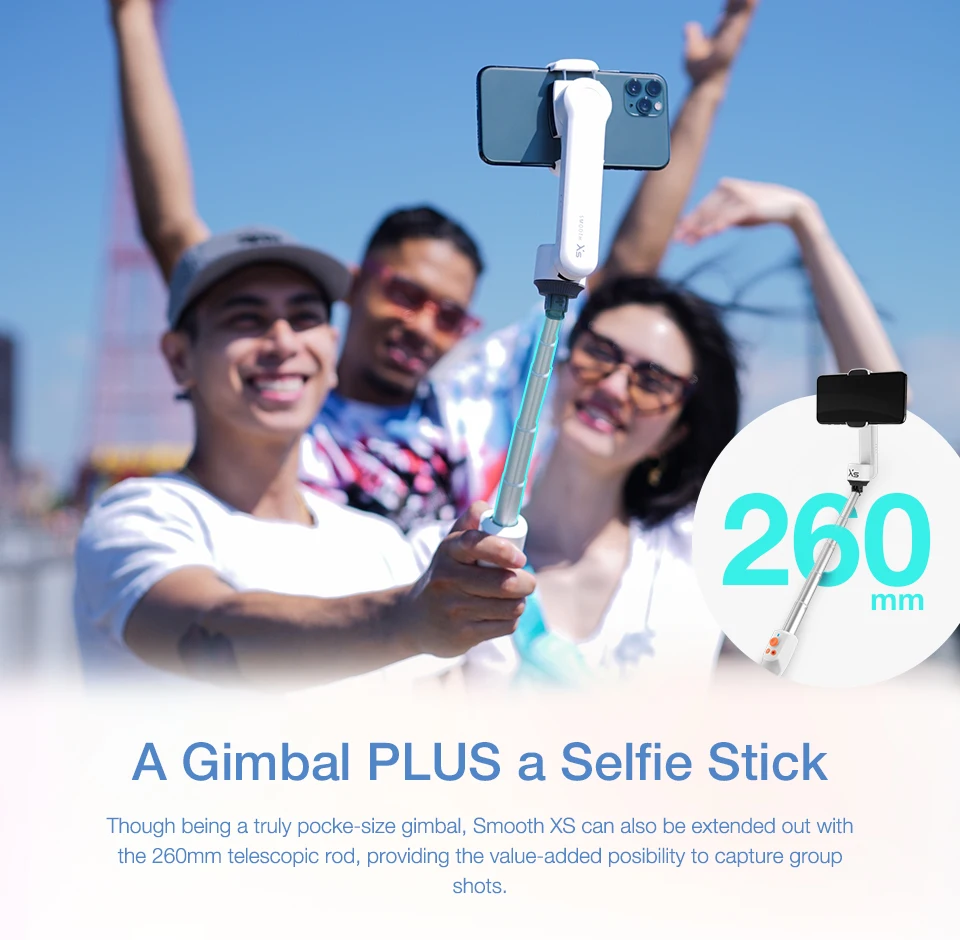 ZHIYUN NEMOTENO XS Telefon Gimbals Selfie Palico Ročni Stabilizator Palo za Pametne telefone iPhone Huawei Xiaomi Redmi Samsung