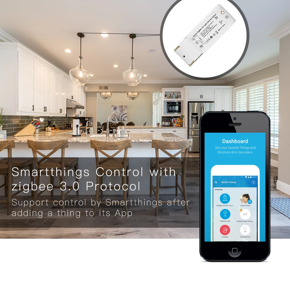 Zigbee 3.0 DIY Smart Avtomatizacijo Doma Zatemnilno Stikalo za Daljinski Nadzor Dela z Echo Plus Alexa SmartThings Primerni za Najbolj Zigbee Hub