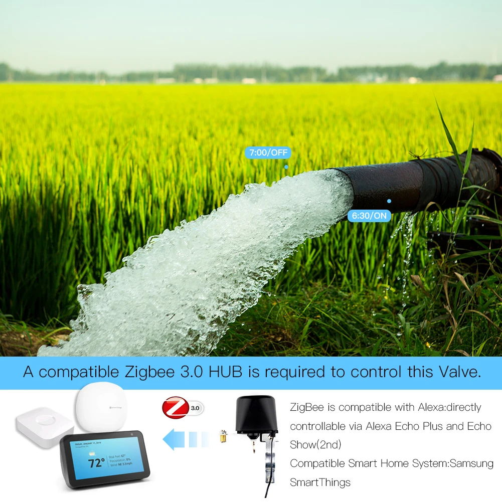 ZigBee 3.0 Smart Plin Ventil za Vodo Krmilnik SmartThings App Daljinski Nadzor Echo Plus Glasovni Nadzor,Delo z Alexa googlova Domača stran