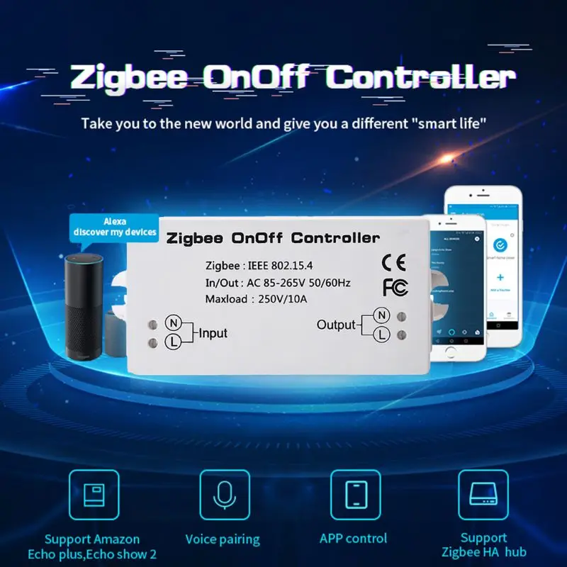 Zigbee On/Off Krmilnik Smart Stikalo APP Daljinski upravljalnik Pametni Dom Modul AC85-265V 10A
