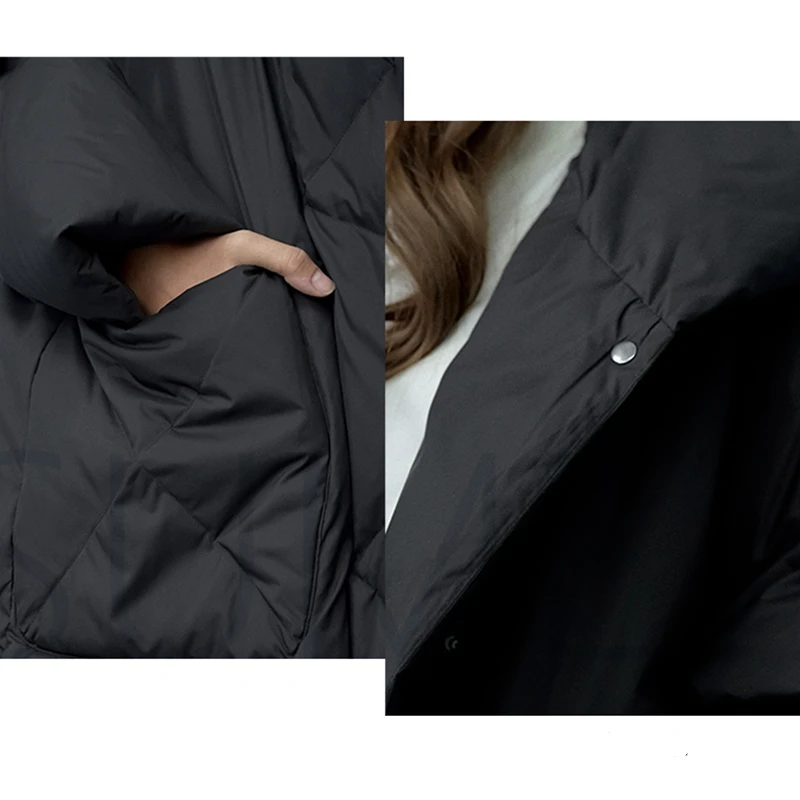 Zimske Ženske Dolgo Hooded Toplo Bombaž, Oblazinjeni Suknjič Plus Velikost Debele Puhasto Black Priložnostne Splice Parkas Ženske Oblačila