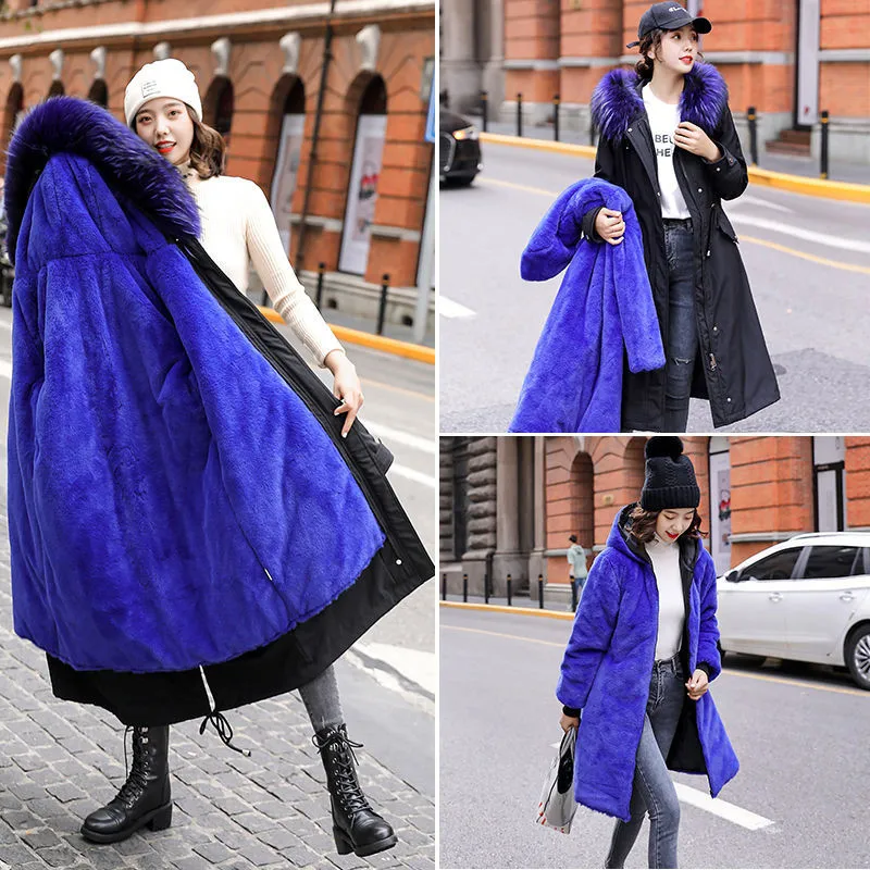 Zimske Ženske Parkas Evropska Moda Barva Hooded Suknjič Priložnostne Svoboden Dolg Rokav Bombaž, Oblazinjeni Plašč