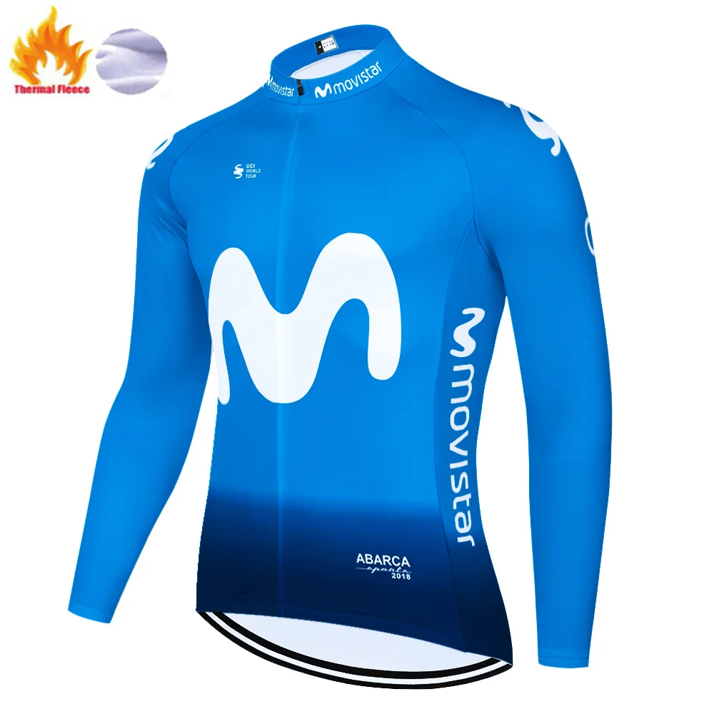 Zimski kolesarski dres 2020 Movistar maillot ciclismo hombre TEAM KOLESARSKI Dres MENS toplotne runo long sleeve jersey