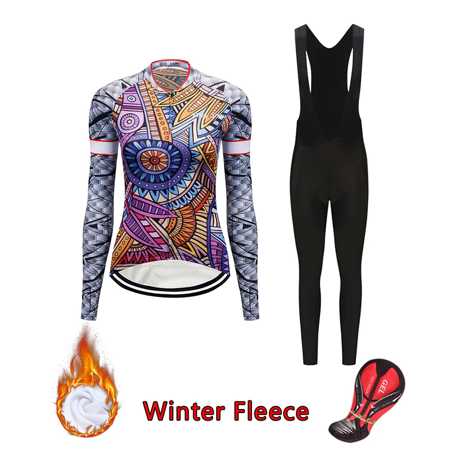 Zimski kolesarski dres komplet ženske toplotne runo kolesarska oblačila obleko 2021 mtb cestno kolo maillot nositi enotne obleke kolesar kit