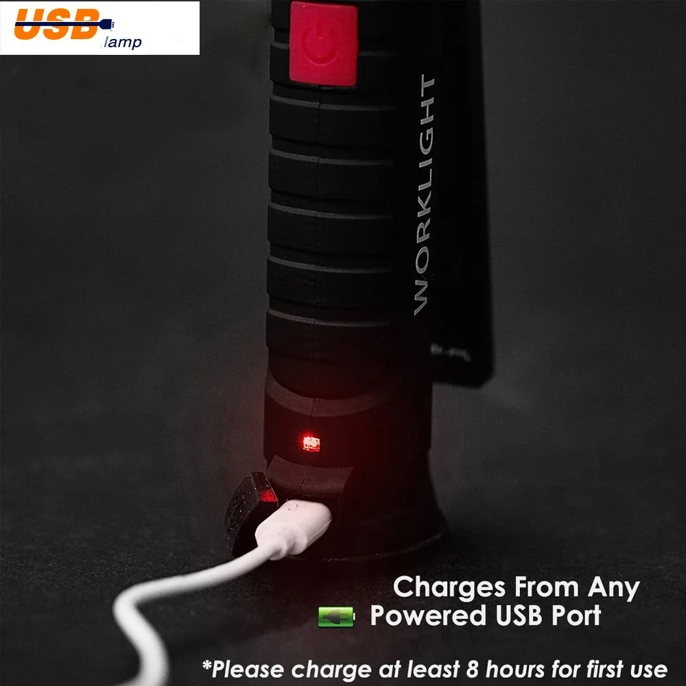 Zk20 USB Polnilna LED Svetilka Upogljivi COB Prenosni Delo Svetlobe, Magnetni Osnove Kavljem Popravilo Kamp Svetilka dropshipping