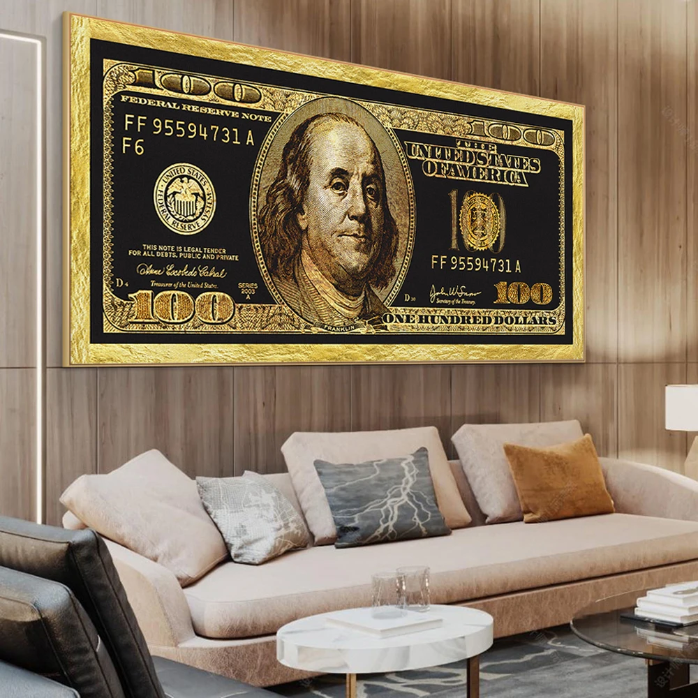Zlati Dolar Inspirativno Platno Umetnosti Plakatov In Fotografij Srebrni Denar Platna Slike Na Steni v slikah, Za dnevno Sobo