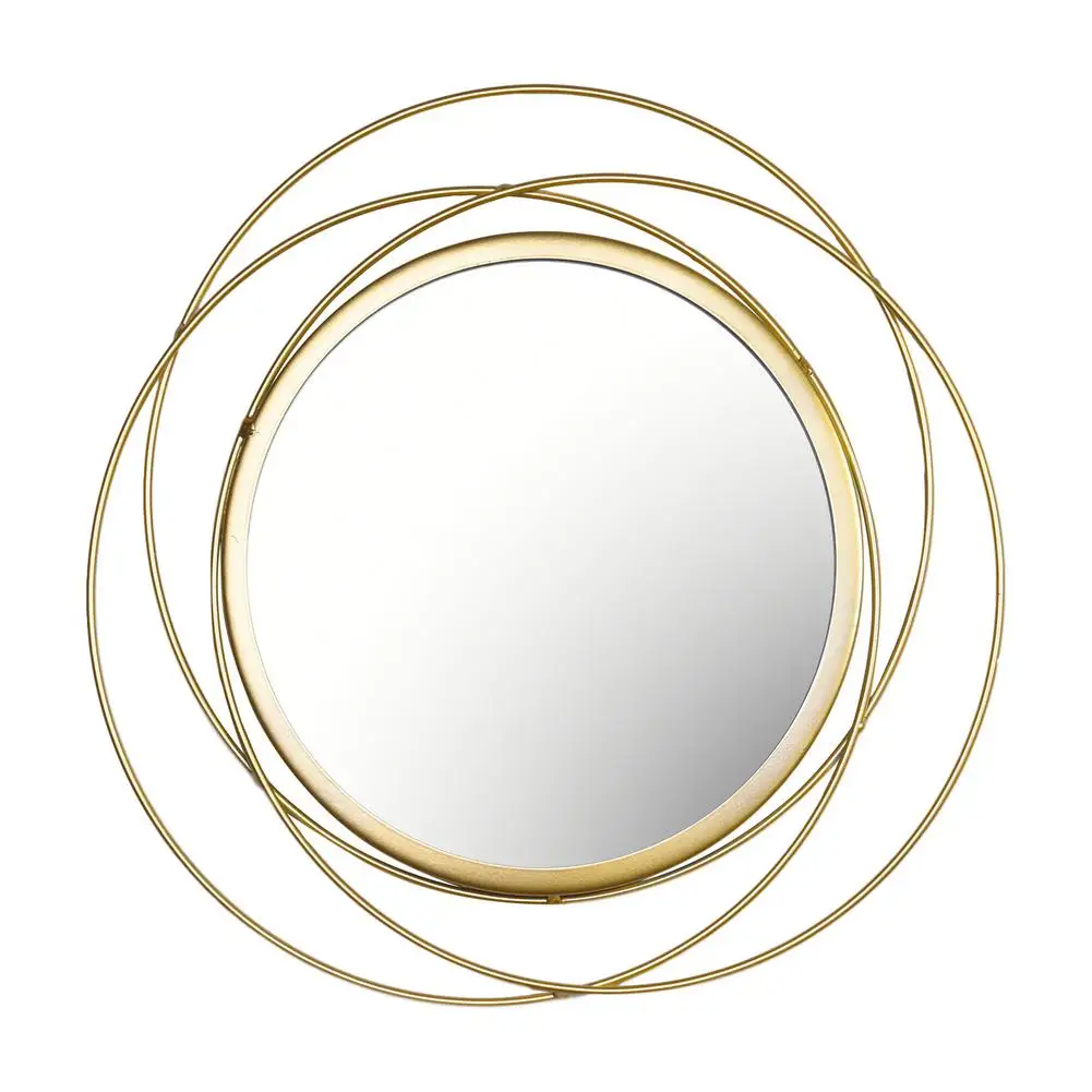 Zlati geometrijske krog steni visi ogledalo steno v dnevni sobi urada krog dekorativni ogledalo naselje darilo stensko ogledalo