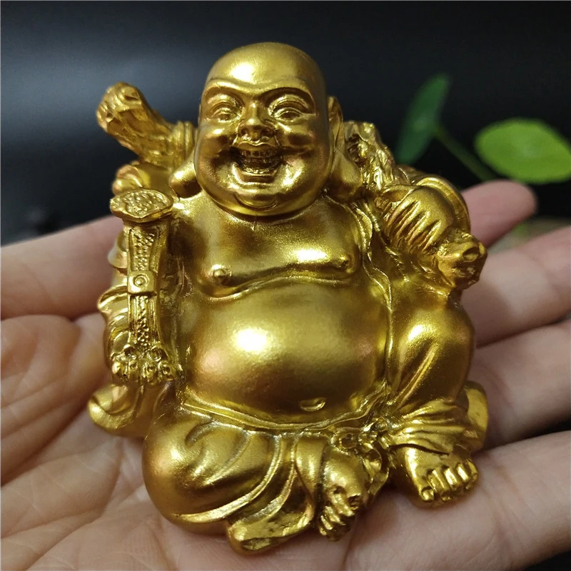 Zlati Sedel Feng Shui Maitreja Smeh Buda Kip, Kiparstvo Figurice Okrasni Vrt Doma Dekoracijo Kipi Bude,