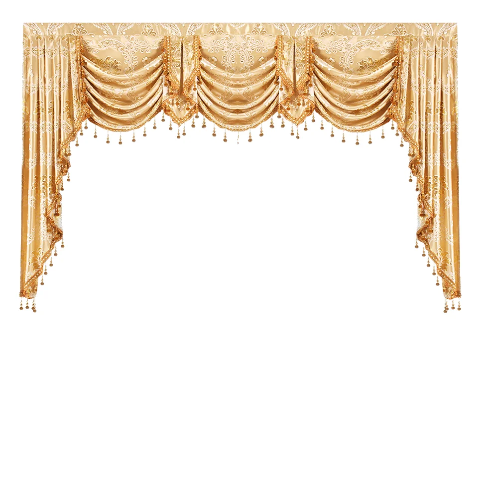 Zlato Barvo Evropske Kraljevsko Razkošje Slog Zaslona Zavese za dnevno Sobo, Okno, Zavese za Spalnico za Kuhinjo